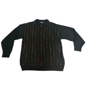 Gran Sasso Wool Sweater‎ Quarter Zip Italy Medium Soprano Mafia Old Money